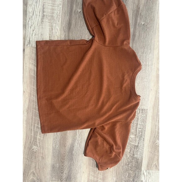 New Rust Fall Fashion Top Womens size s with button sleeves boho top current air - Picture 5 of 5